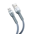 Phone cable REMAX Micro USB Aluminum Alloy Braided 2.4A data cable Silver