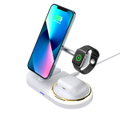 Multifunctional Smart Charger Foldable Wireless Charging Watch Headset 15W Wireless Fast Charging LED Light White