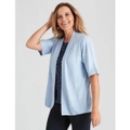 MILLERS - Womens Jumper Long Winter Cardigan Cardi - Blue Sweater - Elbow Sleeve - Relaxed Fit - Blue Marle - Short Sleeve - Pointelle Casual Wear