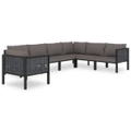 7 Piece Garden Lounge Set with Cushions Poly Rattan Anthracite vidaXL