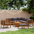 8 Piece Garden Lounge Set with Cushion Solid Acacia Wood vidaXL
