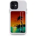2 Card Slots Wallet Adhesive AddOn, Paper Leather, Palm Tree Sunset