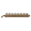 Casa Jali 8 Candle Mango Wood T Lite Holder with Glass