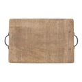 Casa Rectangular Serving Board With Iron Handles in Natural