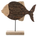 Casa Mango Wood Round Fish Statue