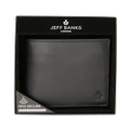 Jeff Banks Men's Coin Purse Card/Cash Genuine Leather Wallet Smooth Black 11.5cm