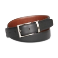 Jeff Banks Men's Slim-line Reversible 100% Leather Fromal Belt Tan/Black