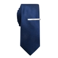 2pc Jeff Banks Men's Stylish Modern Formal Tie & Tie Bar/Clasp Set Plain Navy