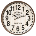 Casa Kensington Station Wall Clock in Brown Wash