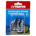 Stratco Pegboard Hooks Straight 8 Pieces 25mm