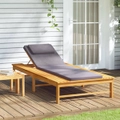 Sun Lounger Sunbed Daybed with Cushion and Pillow Solid Wood Acacia vidaXL