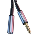 PISEN Male to Female 3.5mm AUX Audio Extension Cable (2M) - Flexible & Bending Resistant TPE Material, Nylon Braided Aluminum Alloy