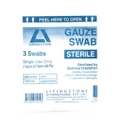 Livingstone Sterile Gauze Swabs 7.5 x 7.5 cm x 8 ply White 3 Pack 1000 Pack Carton