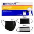 Livingstone Medical Face Mask Ear loop 3-Ply Level 2 Barrier Black 50 Box