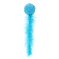 Plush Catnip Ball w/Feather Tail, 20cm, 3 Asstd Colours