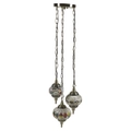 Casa Crackle Morroccan Set of 3 Hanging Pendant in Blue