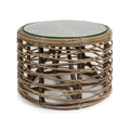 Casa Natural Rattan Round Coffee Table with Glass