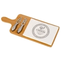 Casa Gift Boxed - Rectangular Porcelain Cheeseboard on Bamboo Base with 2 Knives