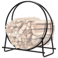 Costway 30" Steel Firewood Storage Rack Fireplace Wood Stand Fire Pit Lumber Holder Indoor&Outdoor