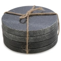 Casa Round Marble Coasters in Black - Set of 4
