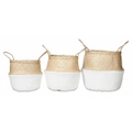 Casa Set Of 3 Foldable Storage Baskets in White