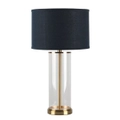 CAFE LIGHTING Left Bank Table Lamp - Brass with Navy Shade