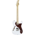 Aria 615-TL Series Semi-Hollow Electric Guitar in White Gloss