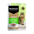 BlackHawk Grain Free Chicken With Peas & Broth 85 Gm Adult Cat Food 12 Packs