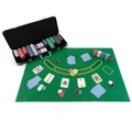 Costway 500Pcs Poker Chips Set Casino Classical Card Games Party w/Case Texas Holdem Blackjack Gambling Black