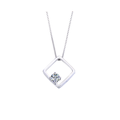 ORO BELLE Sterling Silver Crystals from SWAROVSKI Geometric Solitaire Necklace