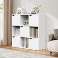 Advwin 9 Cubes Bookshelf Storage Cabinet Multipurpose Bookcase Wooden Bookcase Open Display Shelf White