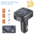 Multifunction MP3 Player Q3.0 Car Charger Built in Microphone Hands Free Calling