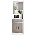 Costway 2 Door Tall Cupboard Pantry Cabinet 5 Adjustable Shelves Kitchen Bathroom Laundry White