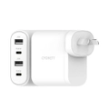 Cygnett PowerPlus 45W Multiport Wall Charger AU - White (CY3675PDWLCH),2xUSB-C PD (45W),2xUSB-A (20W),Fast Charger, Charge 4x devices, Laptop Charger