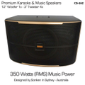 Sonken CS-612 (12") Premium Passive Music & Karaoke Speakers - 350 Watts x2 (RMS)