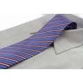 Mens Blue & Pink Striped 8cm Patterned Neck Tie