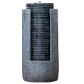 Protege Two Tone Solar Tower Fountain Water Feature, Contemporary Design, with Panel Kit, LED Lights