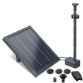 Protege Water Feature Fountain Pond Pump, w/ Solar Panel, Lithium Battery, Remote Control, Nozzle kit