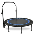 ADVWIN 48" Trampoline with Adjustable Handle, Fitness Jump Trampoline for Adult and Children Indoor Outdoor Blue & Black