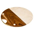 Casa Luxe Wood and Marble Round Cheese Board
