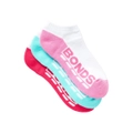 12 Pairs Bonds Kids Socks Girls Low Cut Sports White Pink Aqua Red 12K
