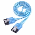 NewBee NB-01-SATA3-TB 1m Straight SATA III Data Cable Serial ATA with Lead Locking Clips Blue