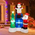 Costway 1.85M Christmas Inflatables Mailbox Lighted Santa Claus Xmas Tree Snowman Decor Indoor & Outdoor