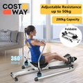 Costway Rowing Machine Rower Exercise Adjustable Hydraulic Resistance & Full Arm Extensions w/LCD monitor Home Fitness Gym Cardio