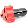mbeat CHGR-348-RED RED Colour 4.8A/24W triple ports Rapid Car Charger via Cigarette Lighter [CHGR-348-RED]
