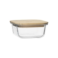 Ecology Nourish 13.5cm Square Clear Glass Storage Food Container w/ Bamboo Lid