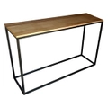 Mango Wood Console Table With Black Metal Legs Nightstand Storage