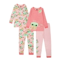 4pc Disney STAR WARS Baby Yoda Girl's Sleepwear Set - Pink