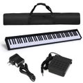 Costway 88-Key Electronic Keyboard Digital Piano w/Carry Bag & Sustain Pedal USB/MP3/MIDI, Black