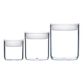 3pc ClickClack Round Pantry Set Small Storage Food/Snack Container Clear/White